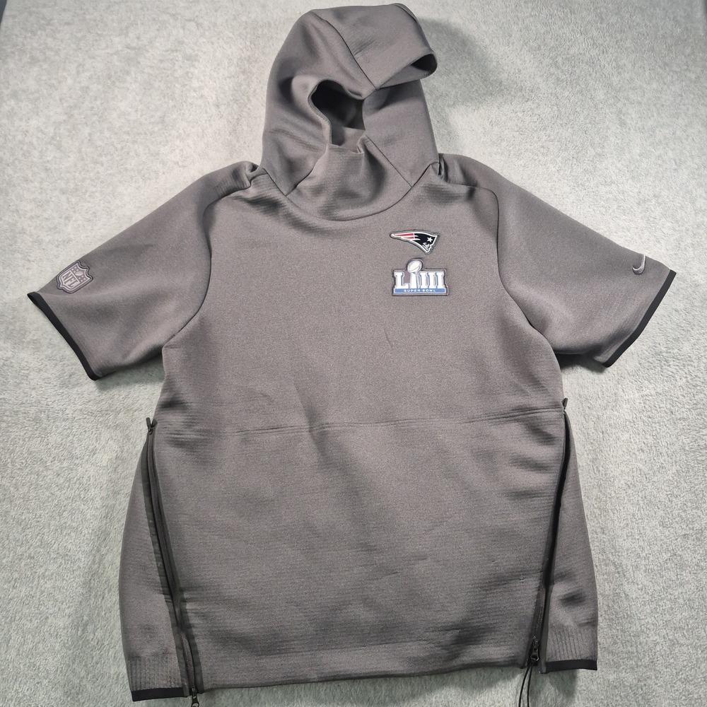 Nike Pullover Men's Size Large Gray Showout Hoodie On Field Patriots Superbowl